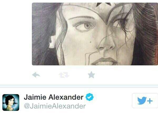 Wonder Woman (Jaimie Alexander) portrait by Marv Castillo favorited by her official account